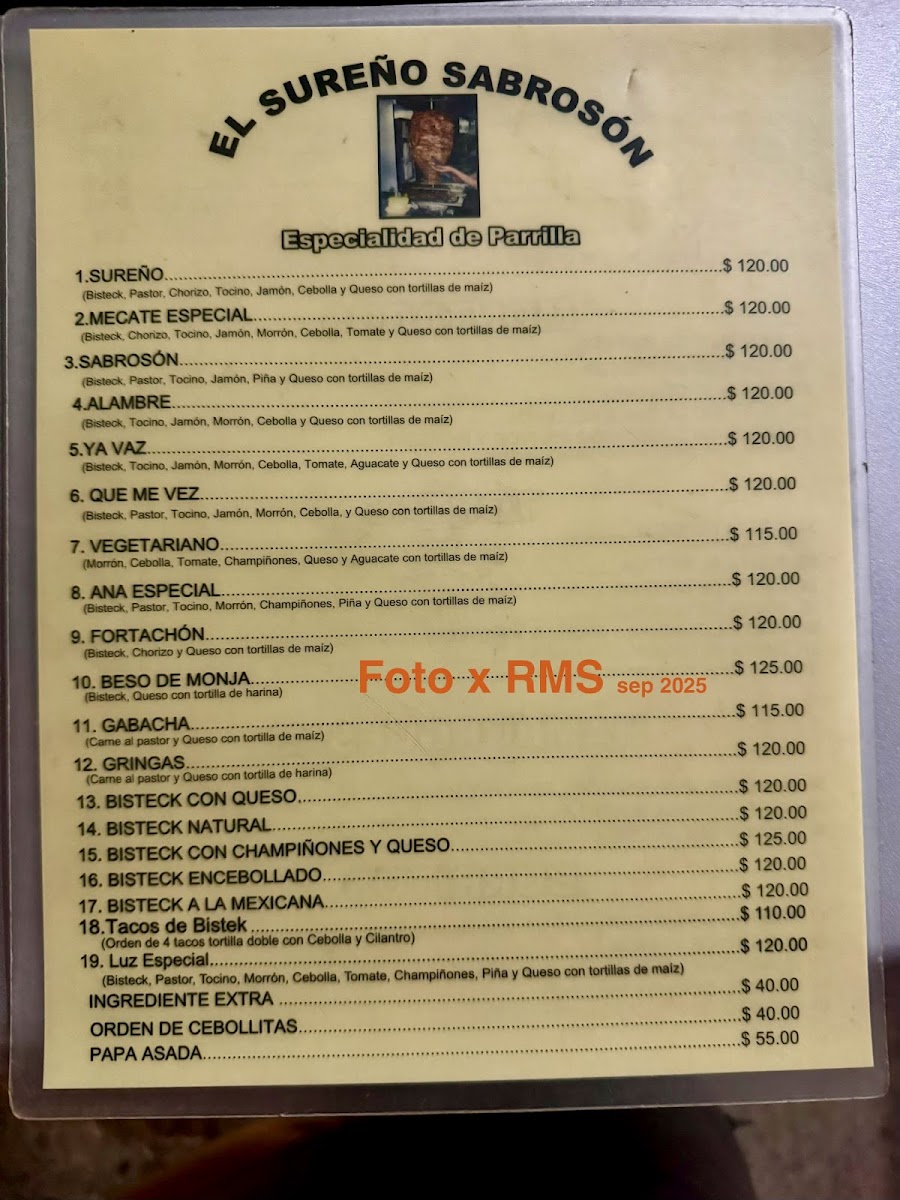 Tacos El Sureño Sabrosón Menu - Image 3