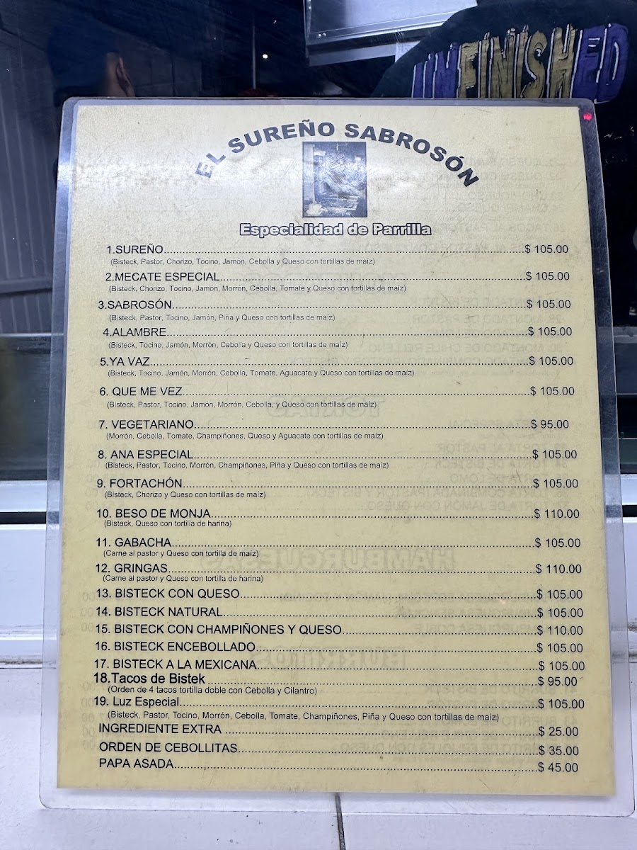 Tacos El Sureño Sabrosón Menu - Image 5