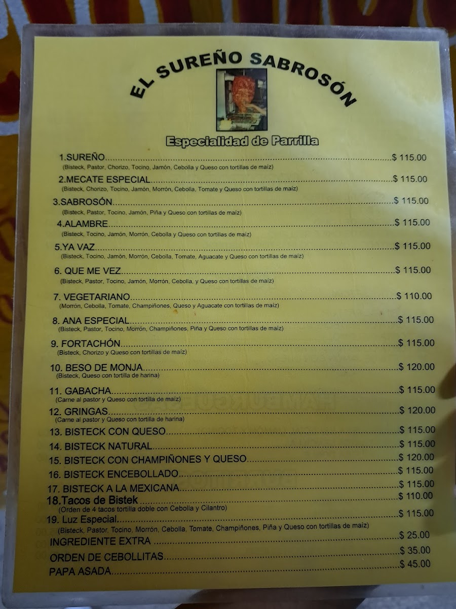 Tacos El Sureño Sabrosón Menu - Image 6